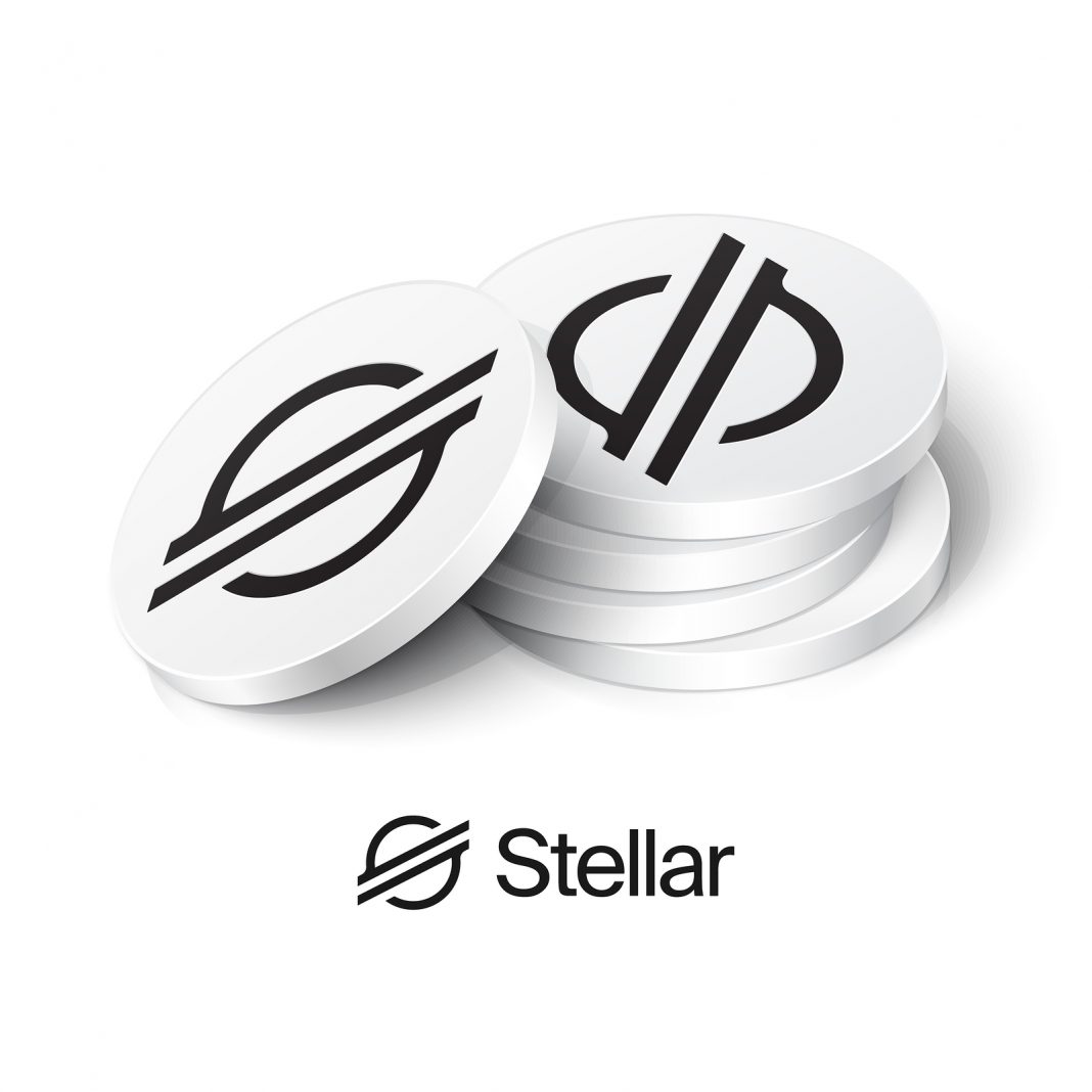 Stack of Stellar cryptocurrency tokens. Vector illustration