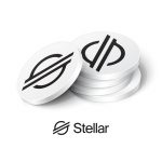 Stack of Stellar cryptocurrency tokens. Vector illustration