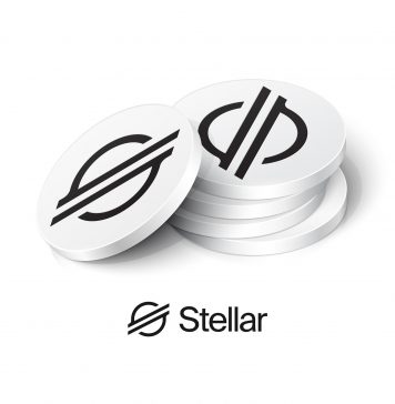Stack of Stellar cryptocurrency tokens. Vector illustration